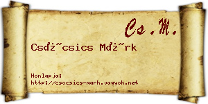 Csócsics Márk névjegykártya